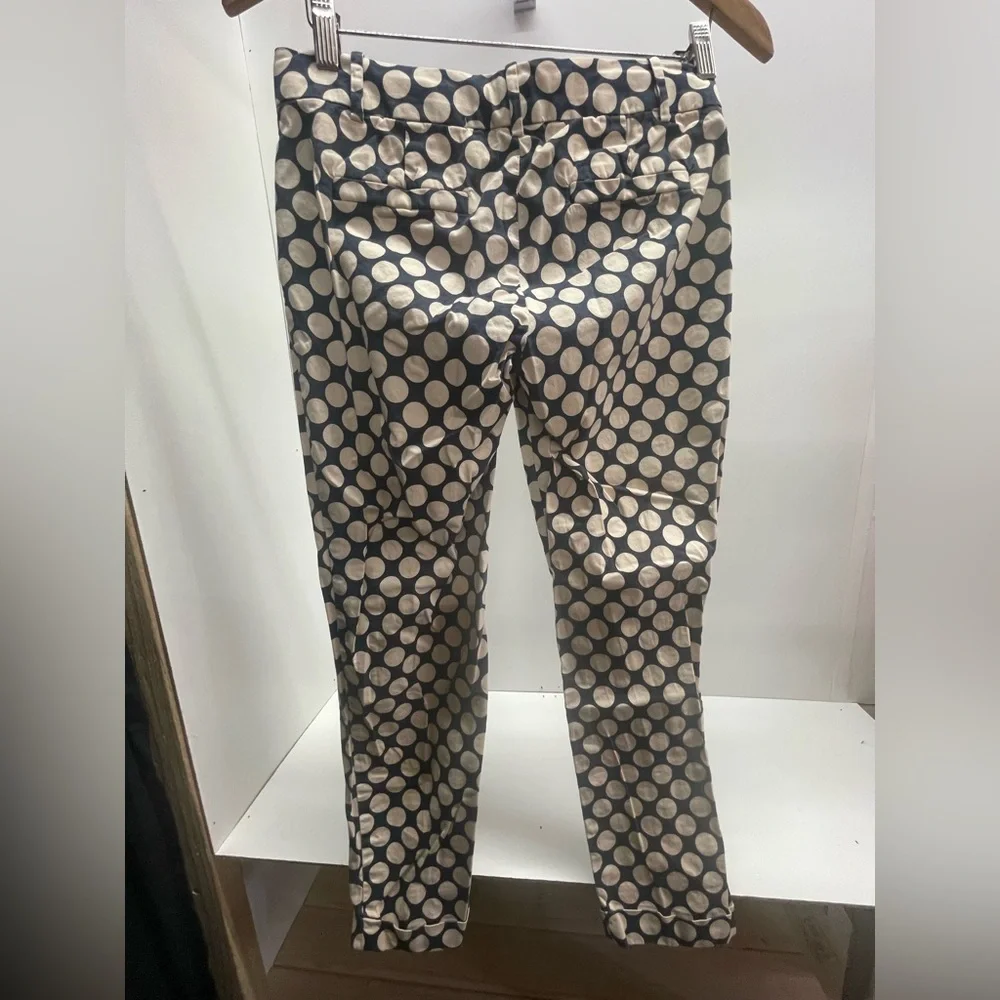 J. Crew Navy and Tan‎ Polka Dot Cafe Capris